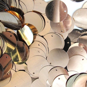 Gold Copper (Rose Gold) 20mm Paillettes Sequins Flat Top Hole ~100 / ~500 (25% Off) pieces (Loose)