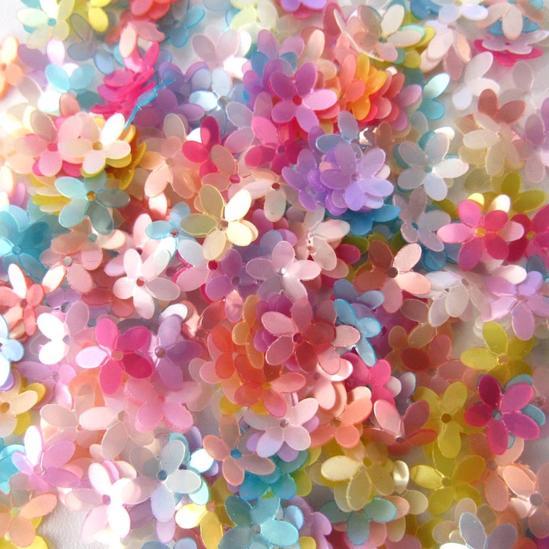 Sequins Satin Mix 5-petal Flowers Cupped ~10mm ~150 Pieces [#7034] - Etsy