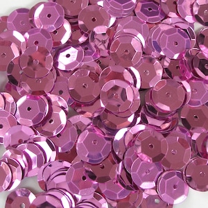 Pink 8mm Round Cup Sequins Metallic ~400 pieces / ~4,000 (25% Off) pieces Loose