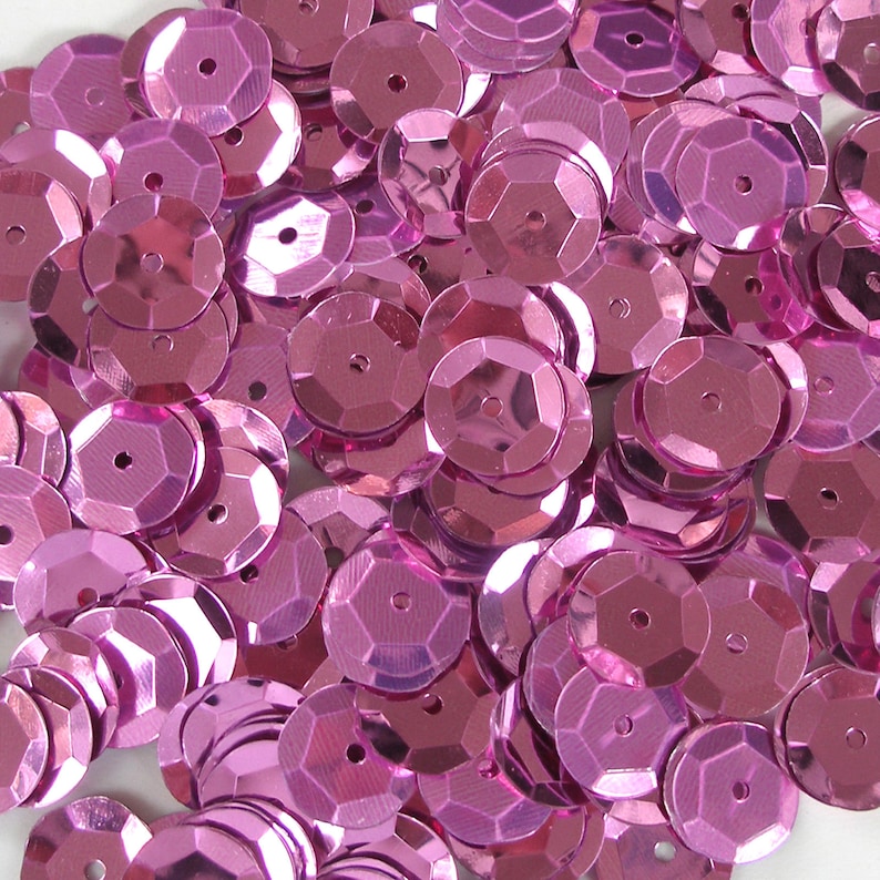 Pink 8mm Round Cup Sequins Metallic Loose 400 pieces