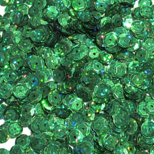 Green Hologram 5mm Round Cup Sequins Loose 1,000 pieces