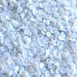 Glossy White [#2] 8mm Round Cup Sequins Loose ~400 pcs / ~4,000 (25% Off) pieces