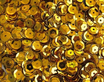 Lentejuelas metálicas redondas de 5 mm color oro oscuro ~1.000 / ~10.000 (25% de descuento) piezas [048]
