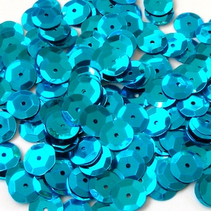 Turquoise 5mm Round Cup Sequins Metallic Loose 1,000 pieces