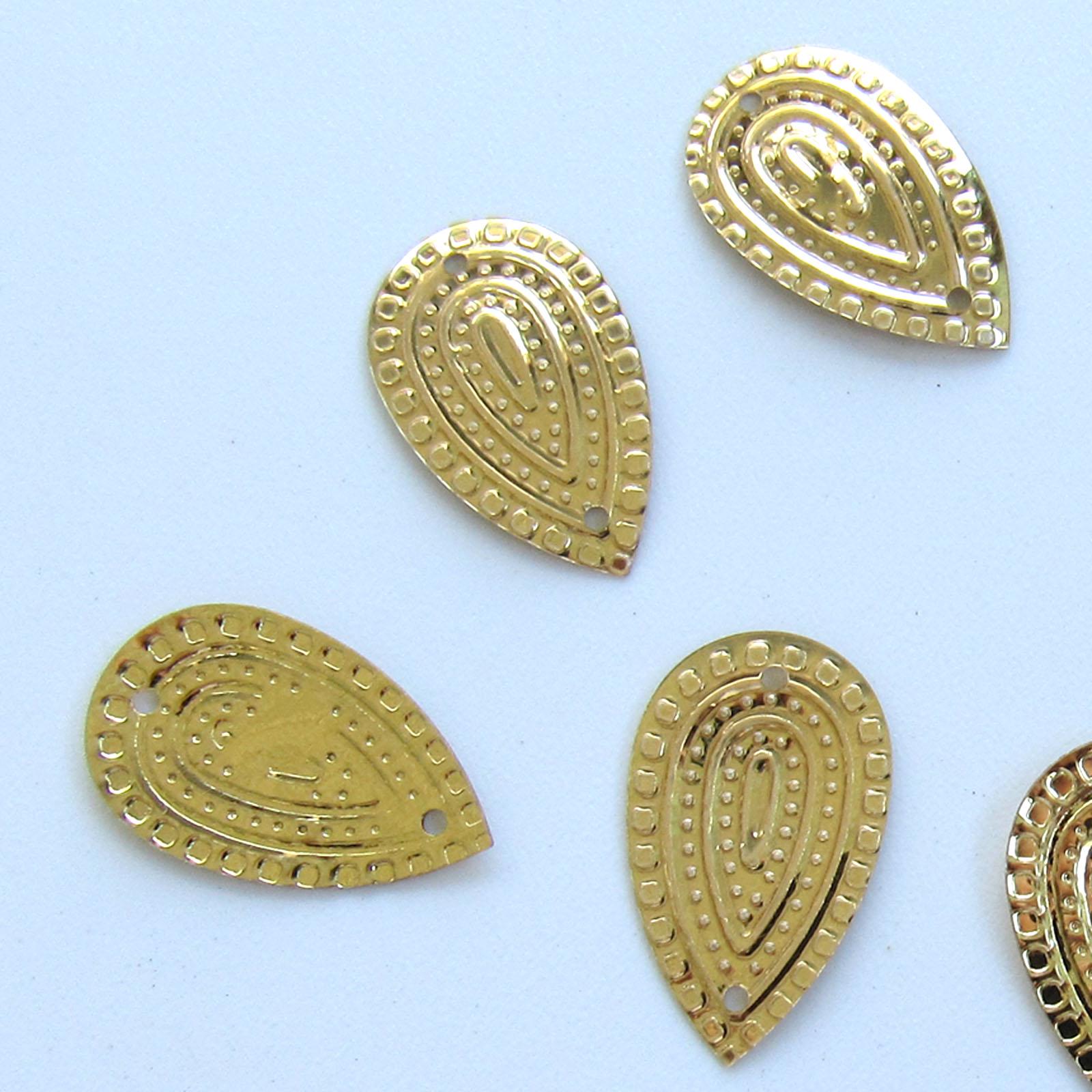 Sequins Gold Embossed Tear Drops  ~50 pieces Loose