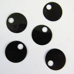Glossy Black (Large Hole) 20mm Paillettes Sequins Flat Top Hole ~100 / ~500 (25% Off) pieces (Loose)