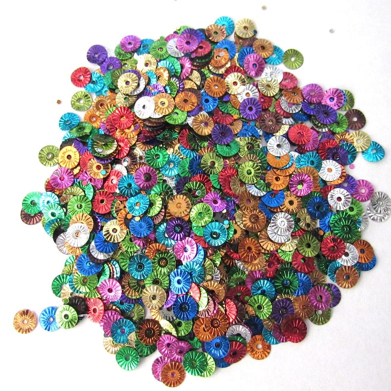 Mixed Sunburst / Starburst / Wheels Paillette Sequins 6mm [#1] ~750 ...