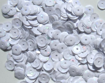 Lentejuelas sueltas de copa redonda de 5 mm holográficas blancas brillantes [#2], 1000 piezas