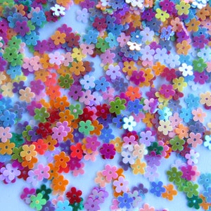 Sequins 5-Petal Flowers Mixed Colors Lustre 5mm ~400 pieces (Loose) [066]