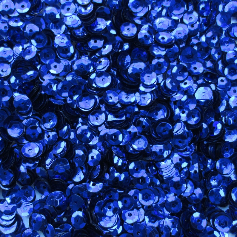 Blue 5mm Round Cup Sequins Metallic Loose 1,000 / 10,000 25% Off pieces image 1