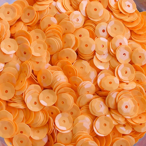 Glossy Cream Orange Sherbert 5mm Round Cup Sequins Loose 1,000 / 10,000 (25% Off) pieces