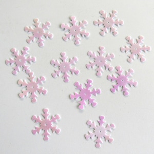 Paljetter Vita Iris Snöflingor ~23 mm ~100 stycken / ~500 (25 % rabatt) stycken [68]