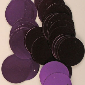 Purple [#2] 20mm Paillettes Sequins Flat Top Hole 100 pieces (Loose)