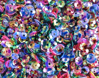 Flowers Sequins 4mm (Small) Gold Wash Flowers Mixed Colors Lustre ~ 500pieces Loose [043]
