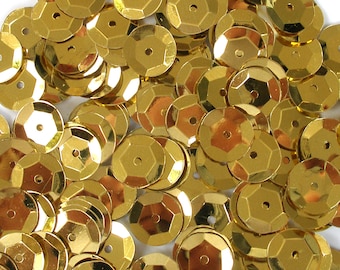 Oro [#1] Lentejuelas redondas de copa de 8 mm metálicas ~400 / ~4000 (25% de descuento) piezas [007]
