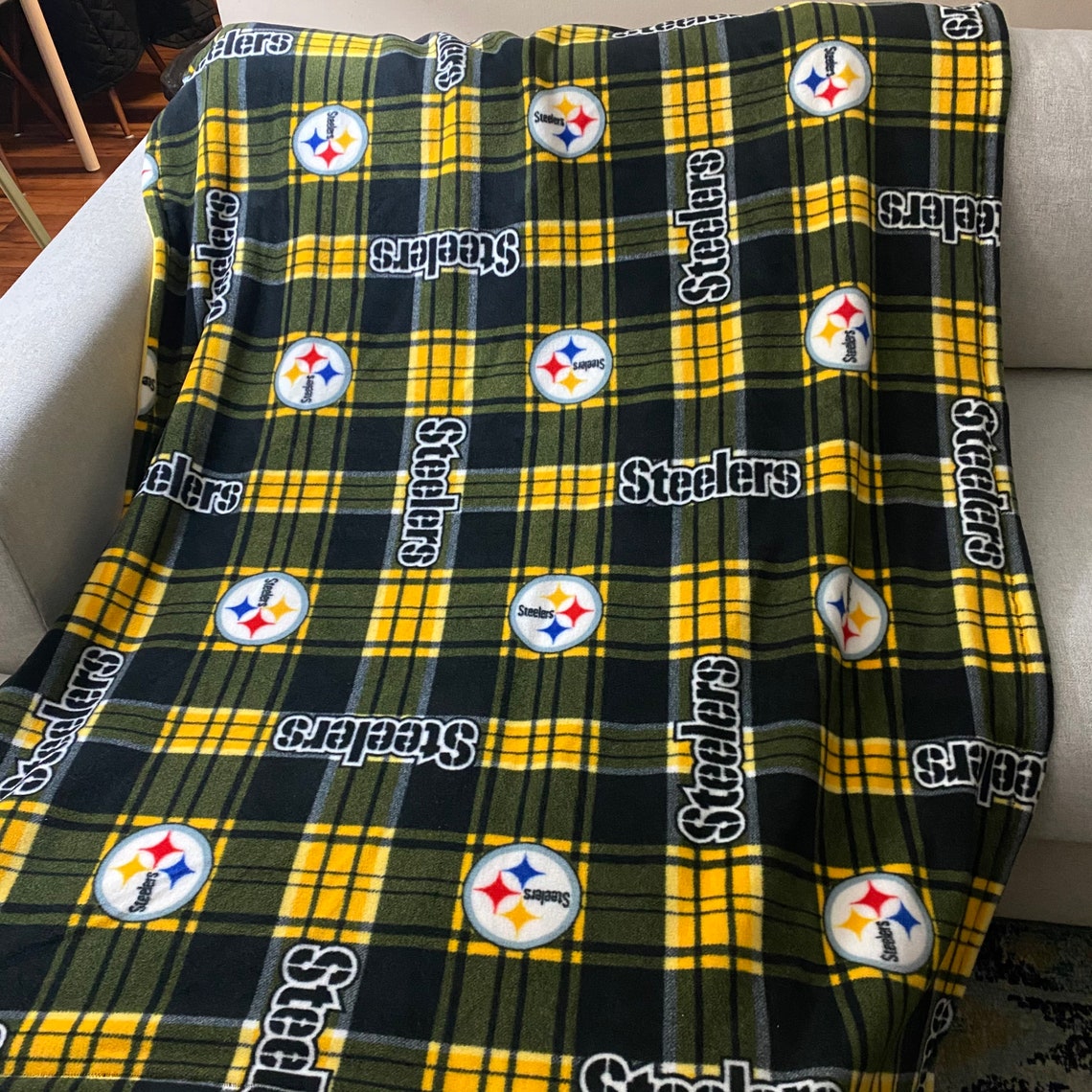 NFL Steelers Throw Fleece Blanket Etsy Canada