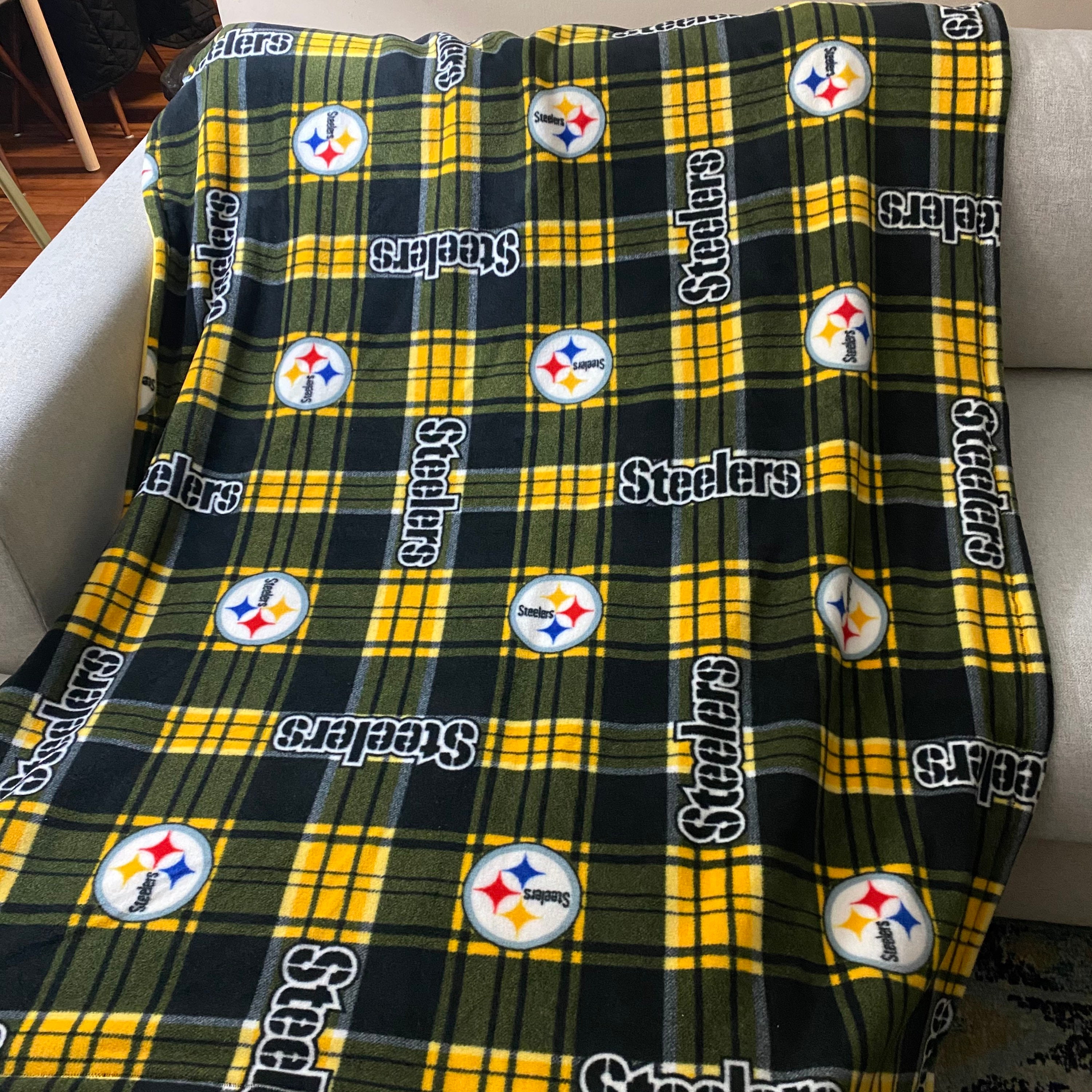 NFL Steelers Throw Fleece Blanket Etsy Canada