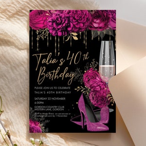 Lời mời sinh nhật champagne với khẩu trang stiletto màu hồng óng ánh, đem đến cho bạn một bữa tiệc sinh nhật thật sành điệu và đầy phong cách. Với chất liệu nhựa moxet tinh tế và các chi tiết lấp lánh sang trọng, thiệp mời này sẽ khiến cho bữa tiệc của bạn thật đặc biệt và đáng nhớ.