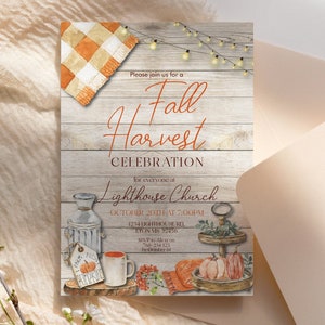 Fall Harvest Party Invitation, Fall Fest, Fall Community Celebration, Fall Church Celebration, Company Party, DIY, Printable Birthday Invite