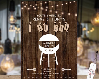 I Do BBQ Engagement Invitation: Rustic Couples Shower (PDF)