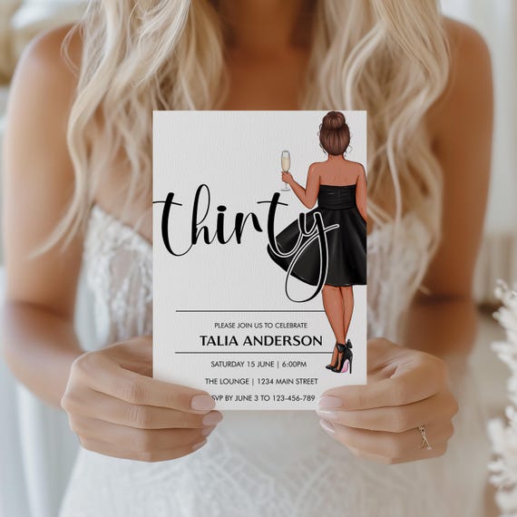 30th Birthday Invitation – Modern Thirty Party Printable Template