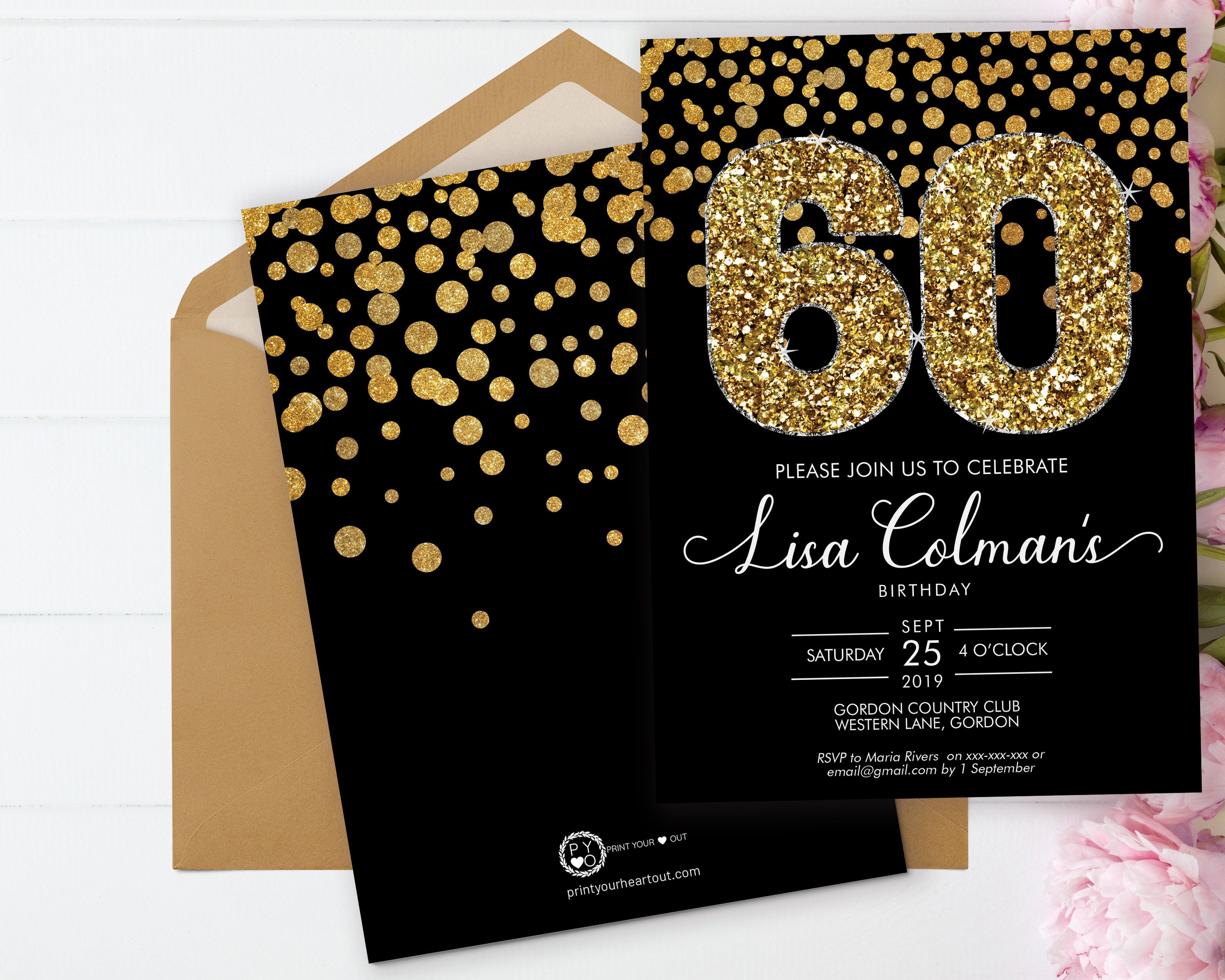 60Th Birthday Invitation Template