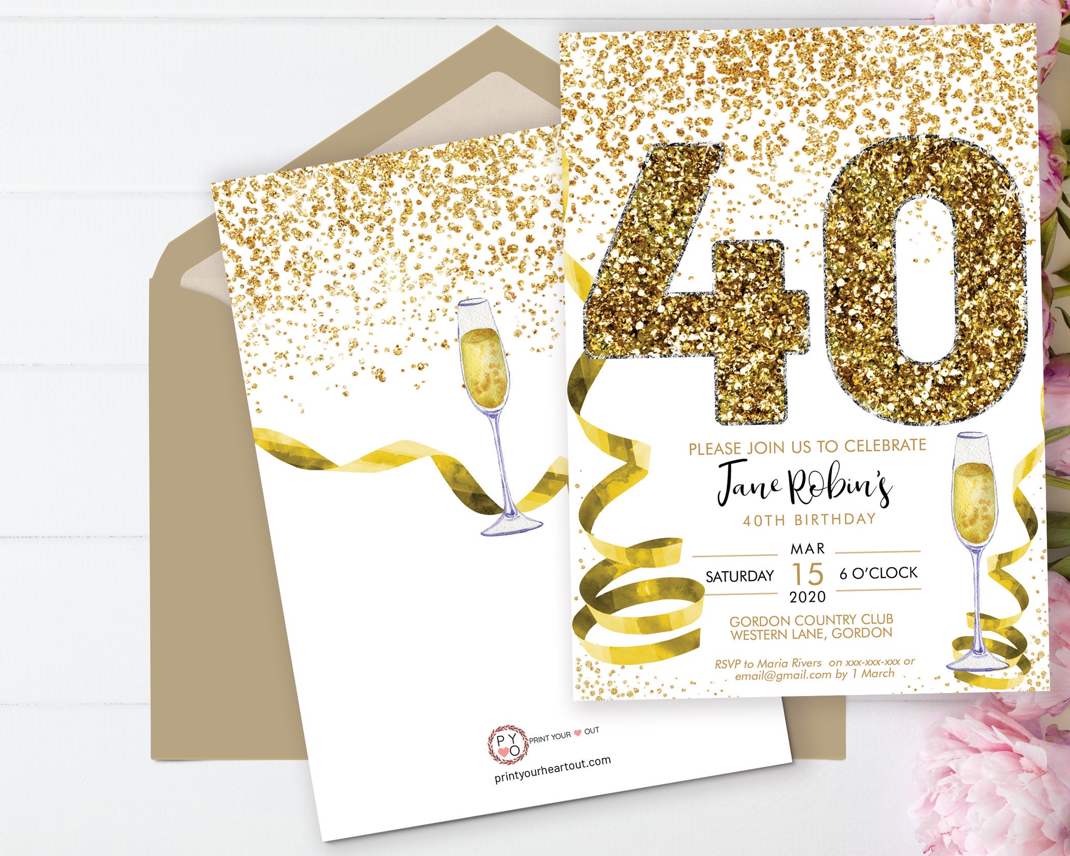 40th Birthday Invite Templates