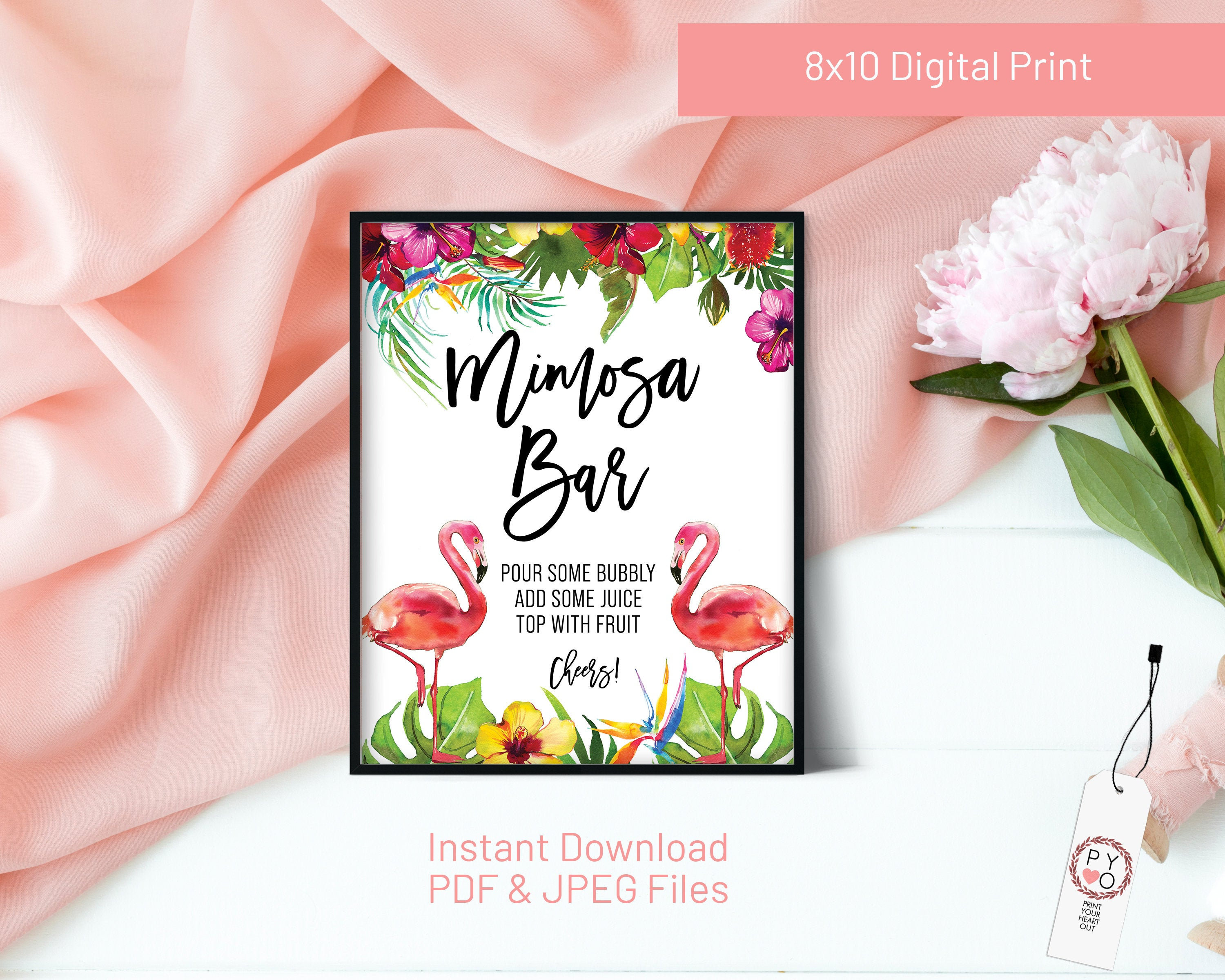 Mimosa Bar Sign Download, Printable Mimosa Sign, Printable Bridal