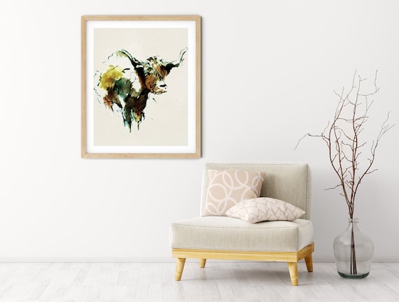 Buffalo Watercolor Digital Print | Printable  Art | Cow Art Print | Wild Animal Wall Art | DIY Wall Art | Nature Print | Office Art