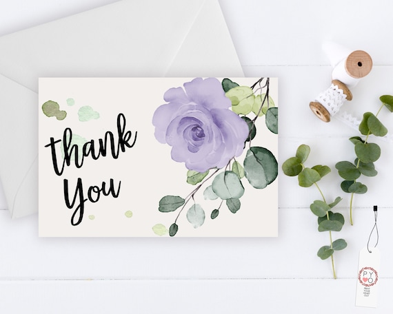 INSTANT DOWNLOAD - Thank You Card, Thank you postcard, Thank yous, Diy thank you card, Floral thank you, Thank you pdf, Thank you notes