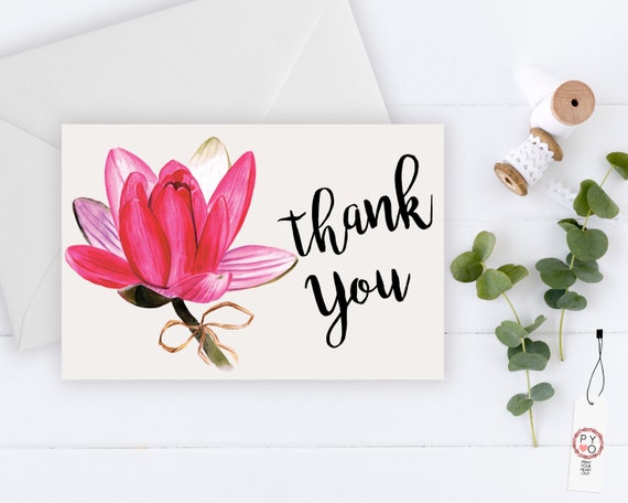 INSTANT DOWNLOAD - Thank You Card, Thank you postcard,Thank yous, Diy thank you card, Floral thank you, Thank you pdf, Thank you notes