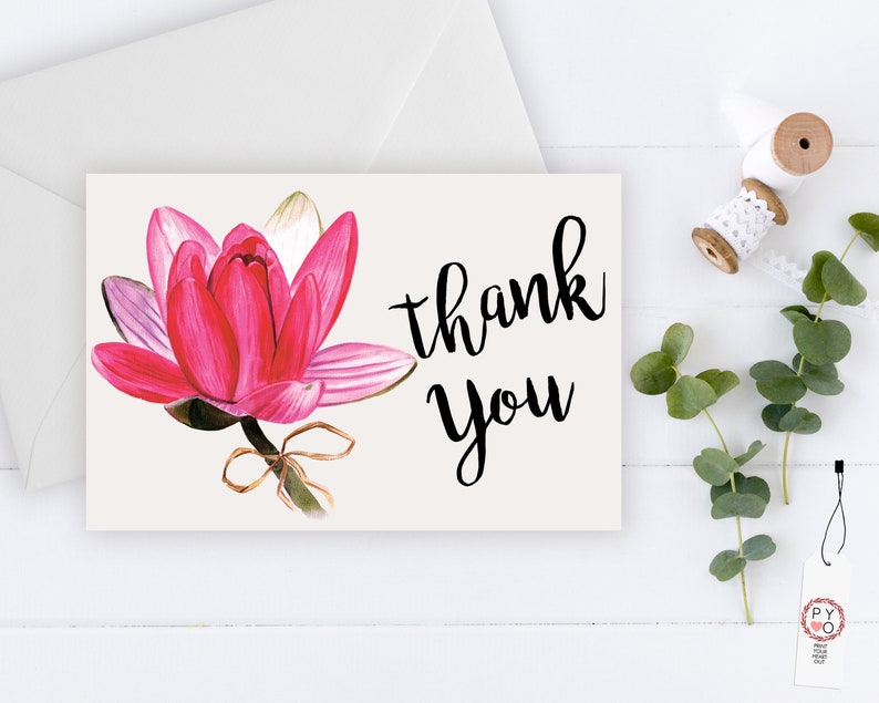 Thank You Card Thank you notes INSTANT DOWNLOAD Thank you pdf Thank you postcard,Thank yous Floral thank you Diy thank you card