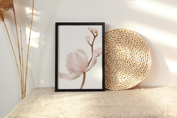 Pink Orchid Digital Print | Printable Natural Art | Tropical Art Print | Floral Wall Art | DIY Wall Art | Blush Pink Print | Bedroom Art