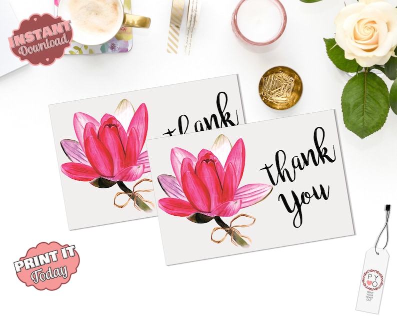 Thank You Card Thank you notes INSTANT DOWNLOAD Thank you pdf Thank you postcard,Thank yous Floral thank you Diy thank you card