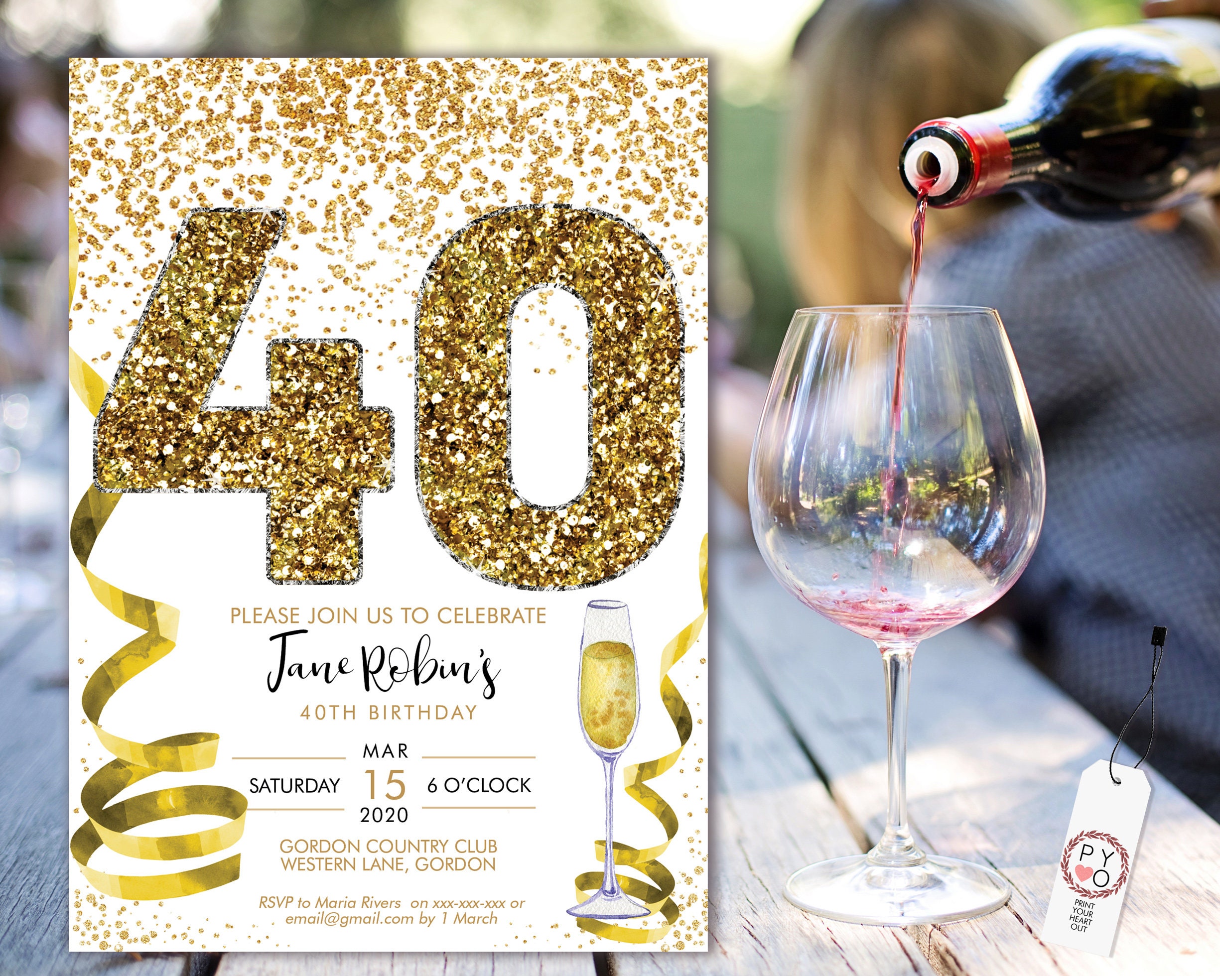 Printable 40th Birthday Invitations