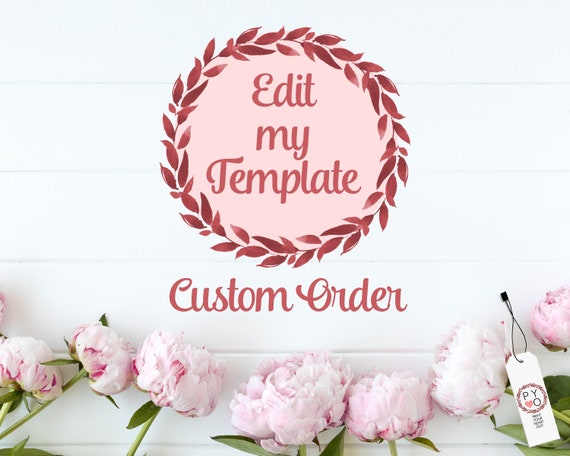 Edit My Template - Add On Listing - Purchase This Listing in Addition to Design You Want - Text Only Editing