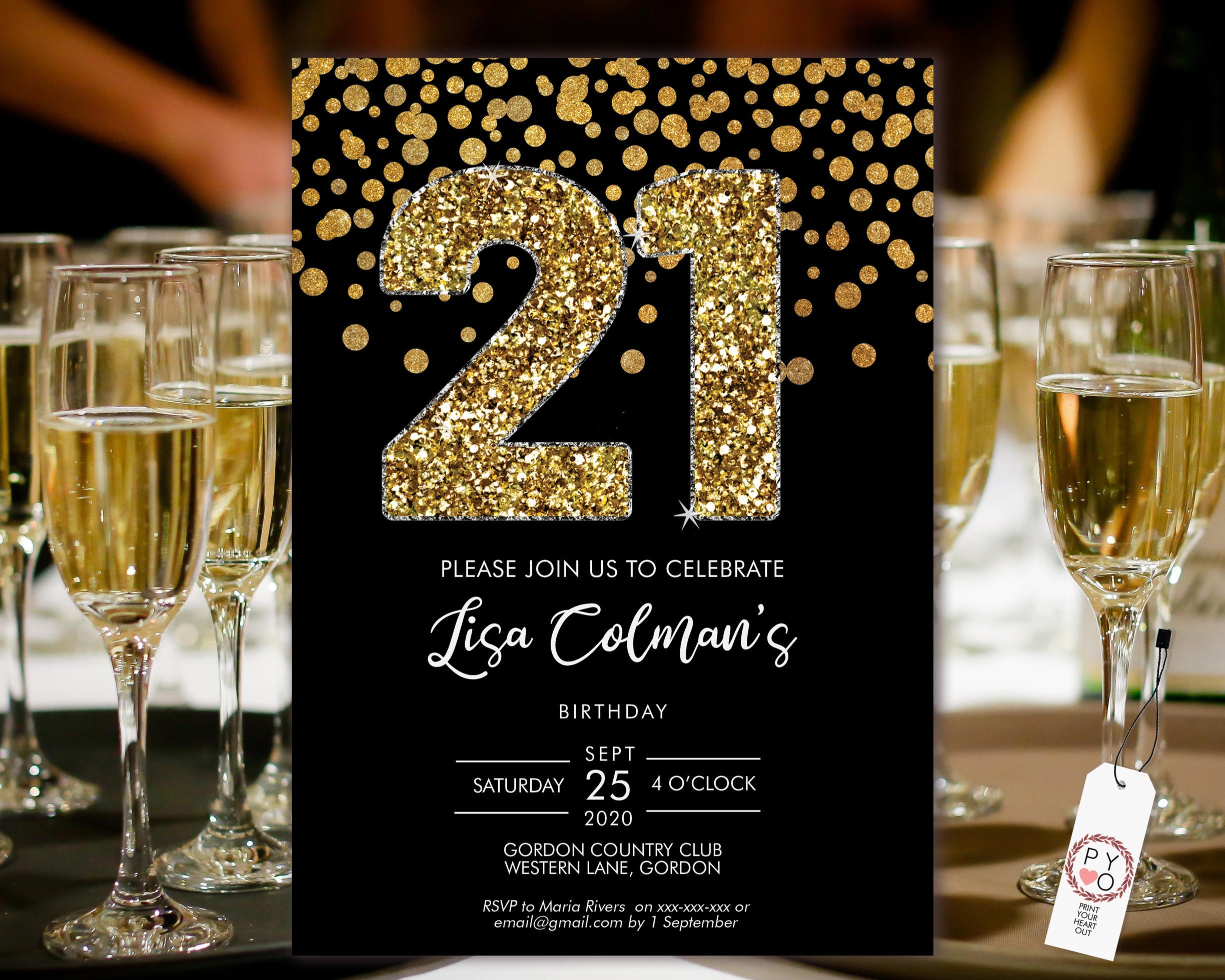 21st Birthday Card Template Free