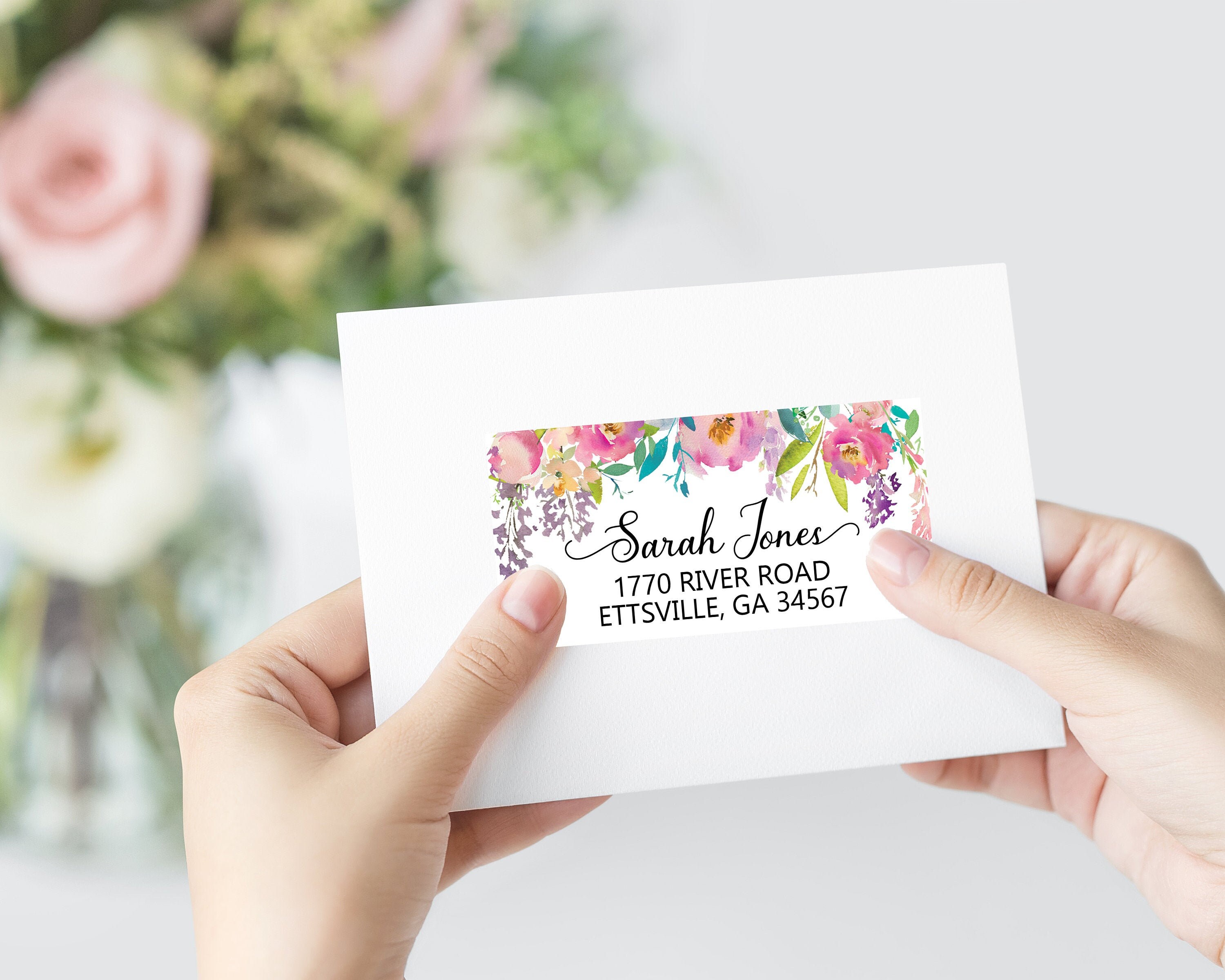 pink lilac floral mailing labels printable address labels