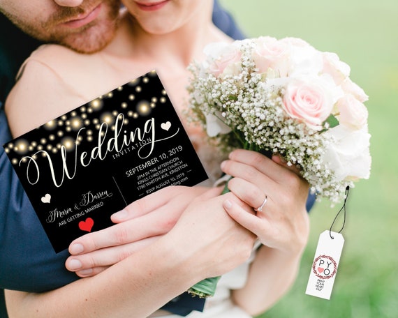 Boho Black Cream Wedding Invitation, Party Invitation, Reception invitation, Rustic Wedding Invitation, TRY Before You BUY! Bohemian Invite