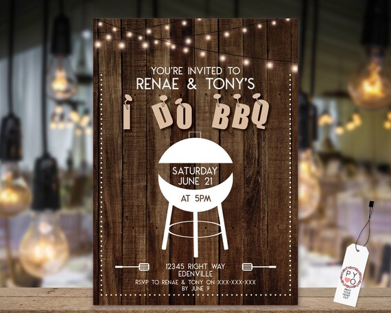 TRY Before You BUY - I Do BBQ engagement invitation, Printable I Do Invitation, Lights Engagement Invite, Couples Shower, Wedding bbq invite