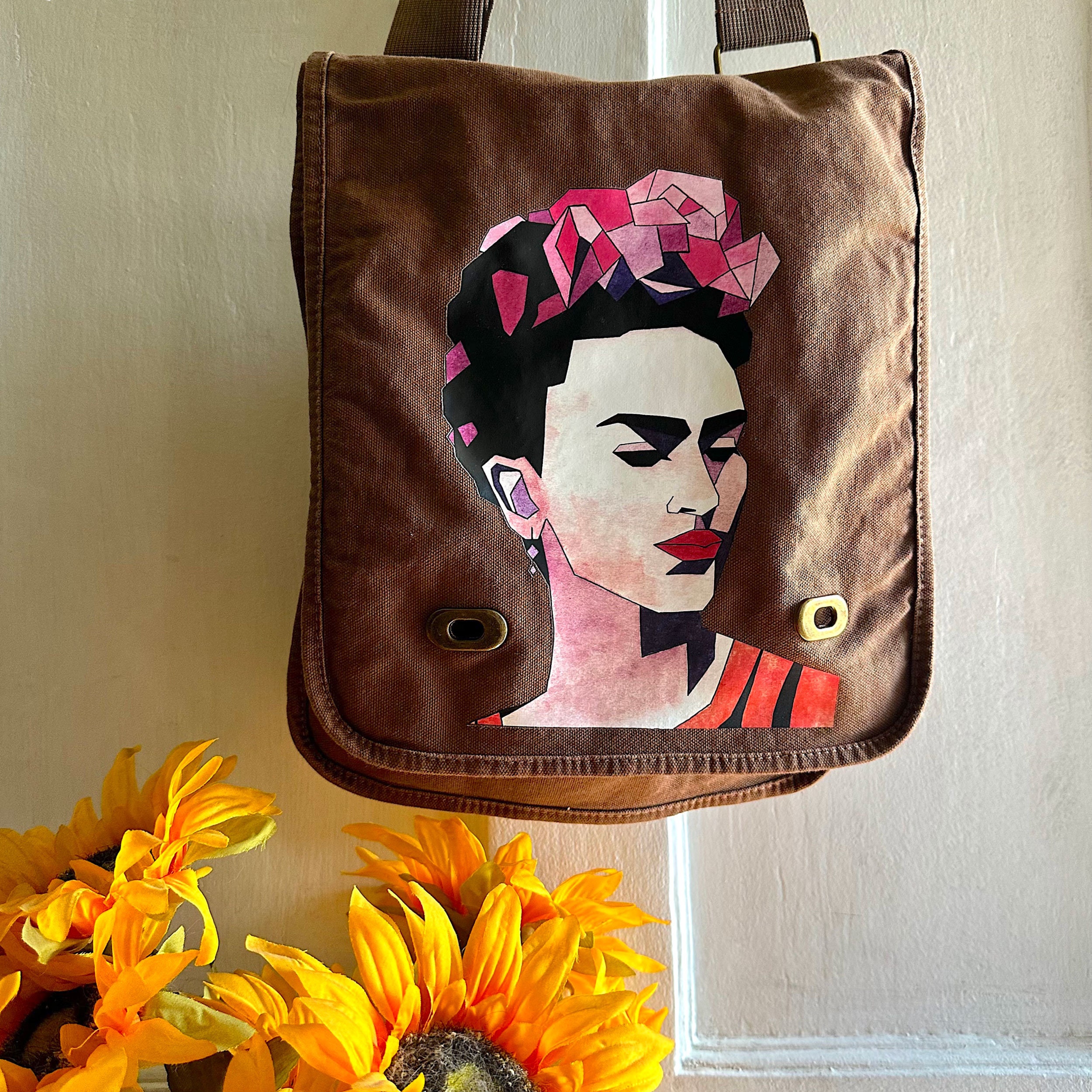 Frida Inspired Bag Crossbody Shoulder Messenger Bag Brown Java ...