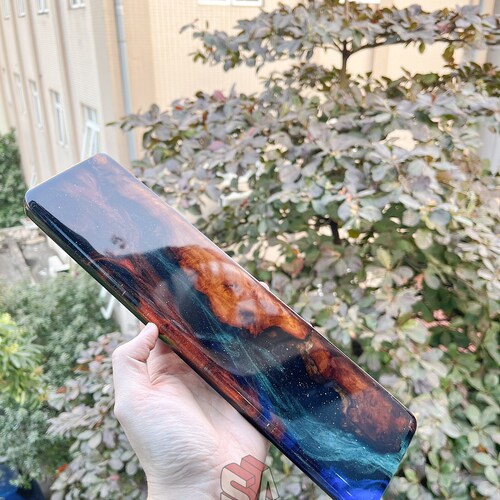 Galaxy Wood Resin Wrist Rest, Artisan Resin Galaxy Keycap and Keyboard Wrist Rest combo set, TKL Wrist Rest, Desk Accessories