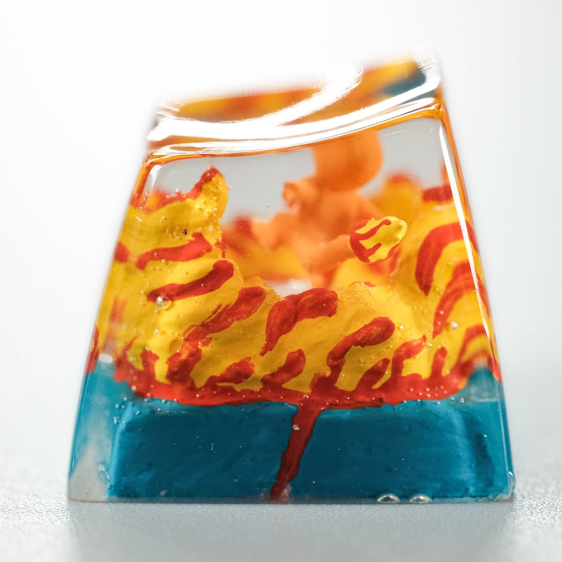 Pokemon Charmander Keycap Fanmade keycap handmade resin artisan Cherry MX keycap