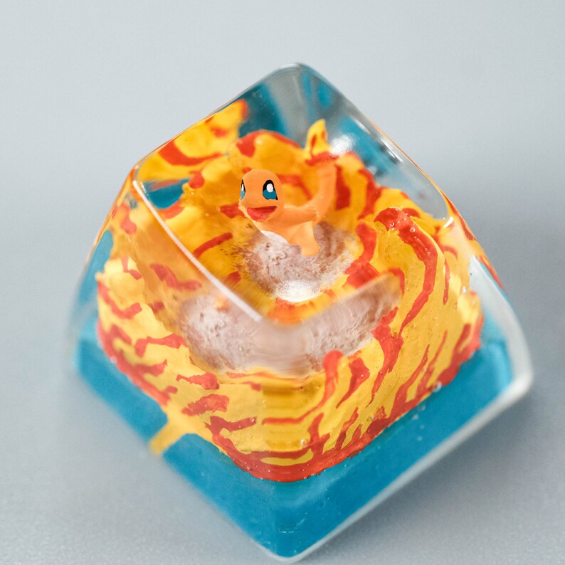 Pokemon Charmander Keycap Fanmade keycap handmade resin artisan Cherry MX keycap