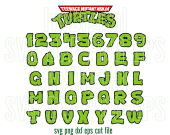 Teenage mutant ninja turtles Alphabet SVG Ninja Turtles Font Logo Letter Ninja Turtles Birthday party svg eps png dxf cut files cameo cricut