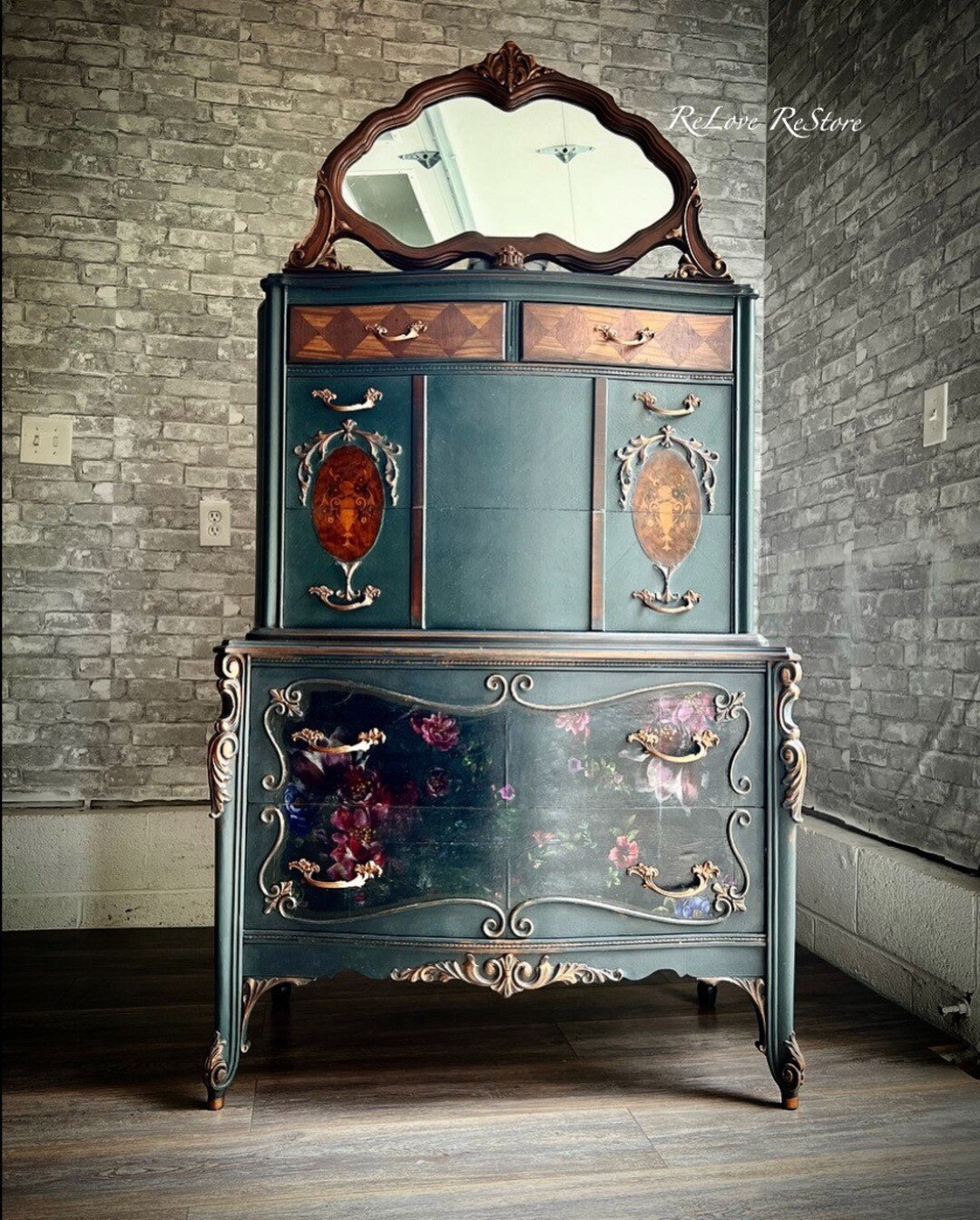 SOLD Outvictorian Hand Painted Tall Dresser With Etsy