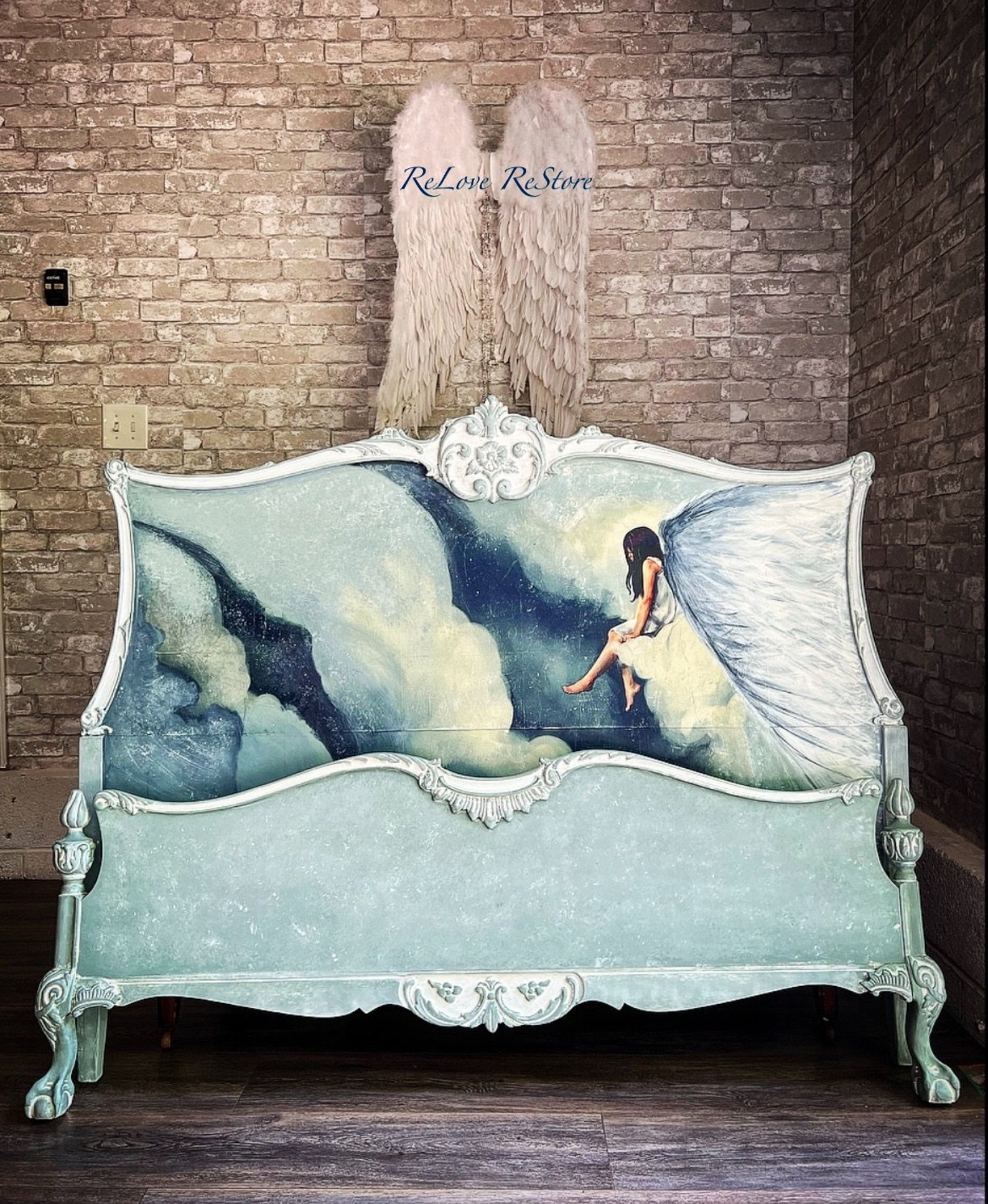 Salerefinished Painted Full Size Vintage Bed/headboard and Etsy