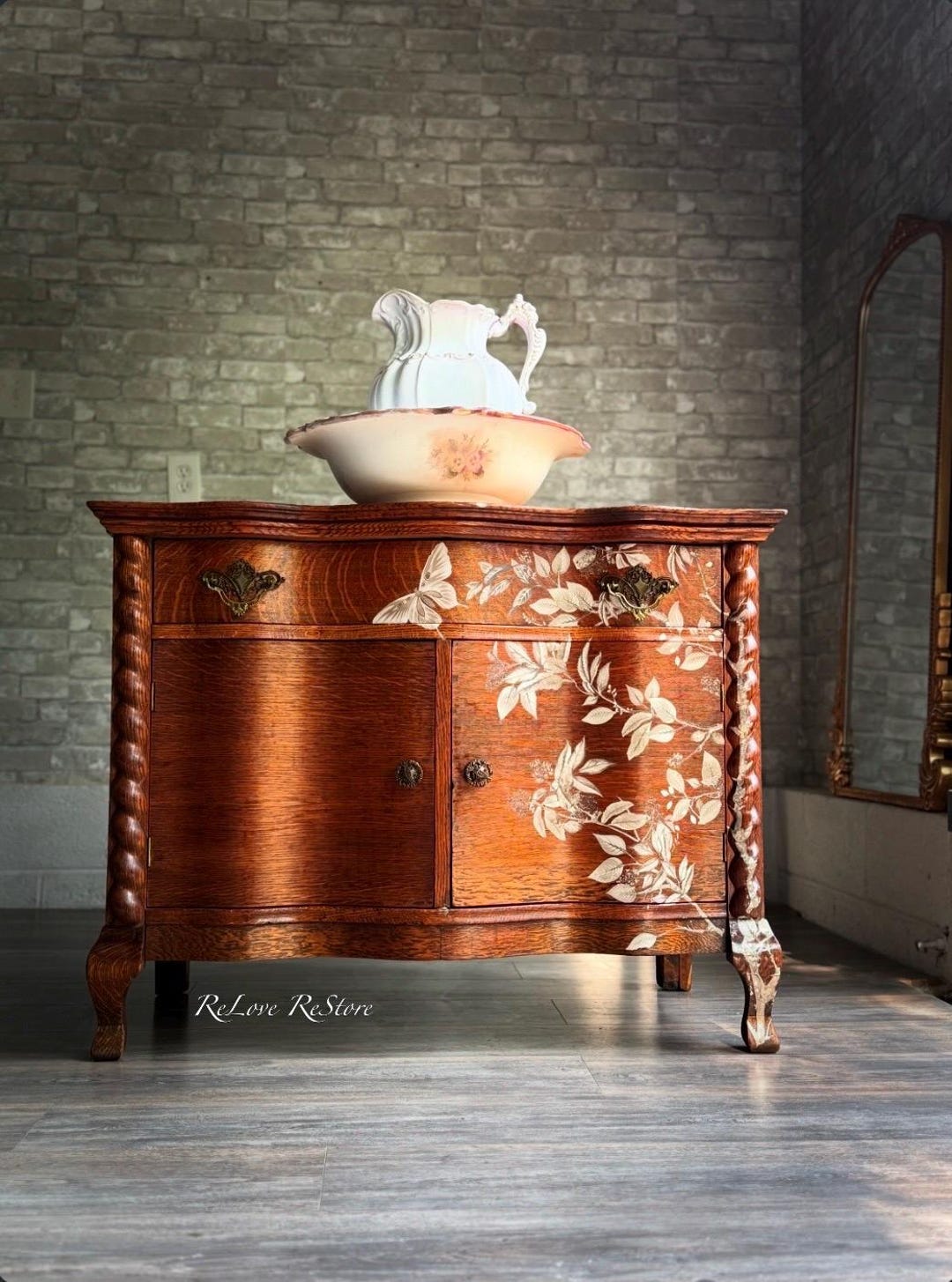 SOLD Out***antique Oak Washstand, Floral Motif, Vintage Victorian ...