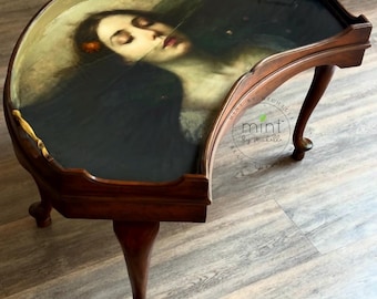 SOLD OUT***Vintage Tray Table: 'Head Above Water' Female Image - Cocktail/Coffee Table