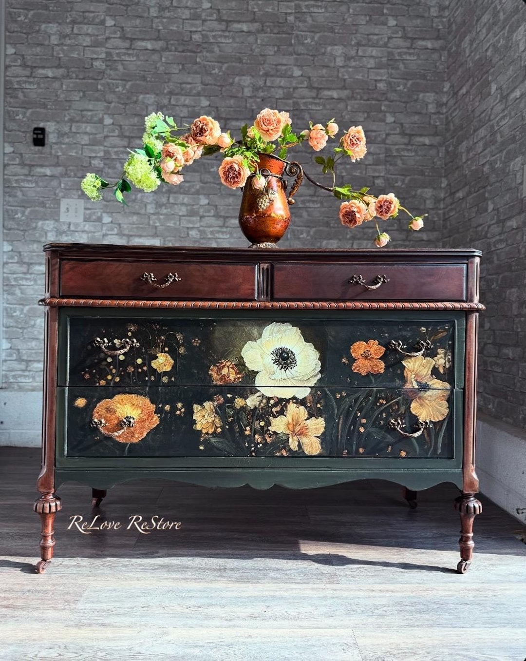 SOLD Out***refinished Vintage Dresser/lowboy/chest of Drawers/antique ...